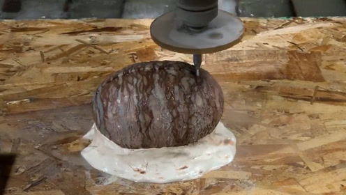 老外花200美元购买了一颗"恐龙蛋",水刀切开后,一看懵了