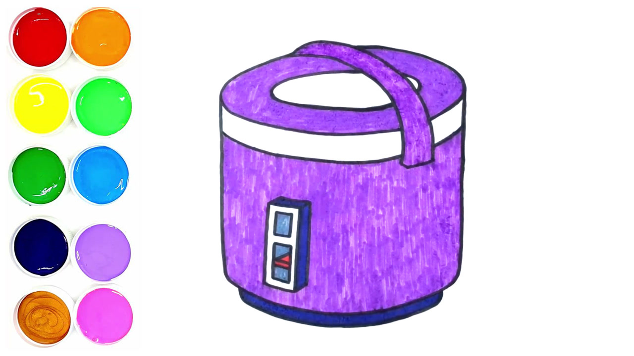 画画系列,怎样画电饭煲?