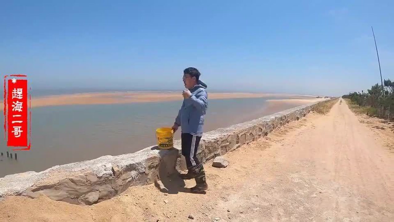 二哥赶海来钓蛏子群,一瓶盐末直接齁出来,蛏子基本都是自投罗网