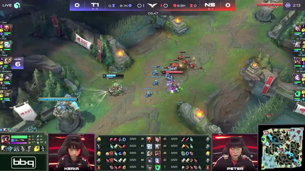 【回放】2022LCK春季赛W3D2 T1 vs NS 第一局