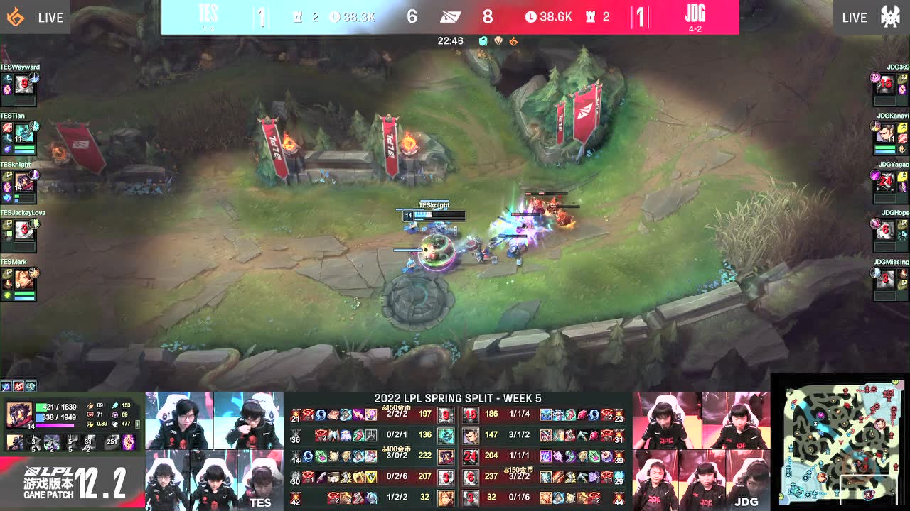 HOPE金克丝闪现收下双杀  KNIGHT妖姬大面具连斩三人