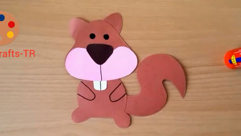 幼儿小手工,2分钟diy手工做可爱呆萌小松鼠