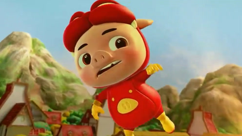 猪猪侠之五灵守卫者 猪猪侠被乔治从车子上摔了下来