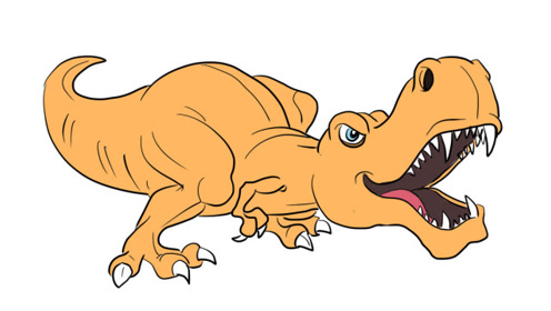 恐龙世界之凶恶霸王龙儿童卡通简笔画