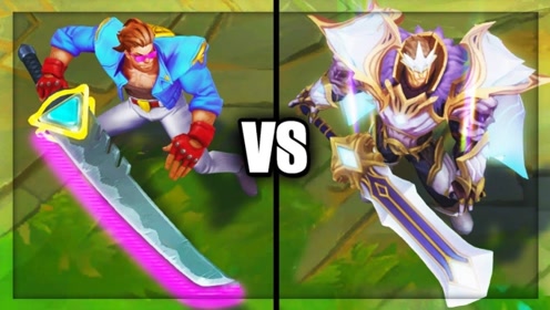 盖伦皮肤特效对比:神王 vs 德玛西亚警官—squpo