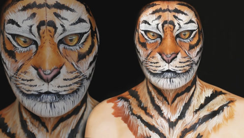 城会玩!美女化动物仿妆,太过相似看不出人样?