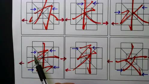 徐东十米回宫格好多快练字法-1,结体规律,依格组字