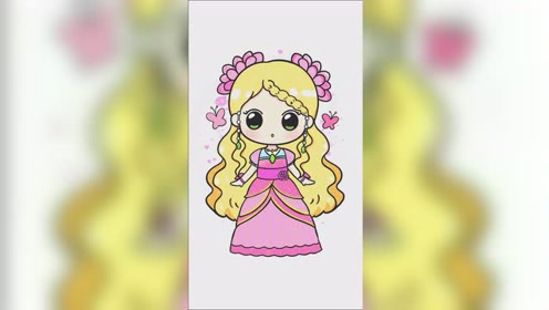 叶罗丽 灵公主,画画教程 超萌萌q版 灵公主