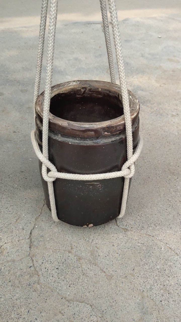 十字吊桶结,可悬挂花盆等