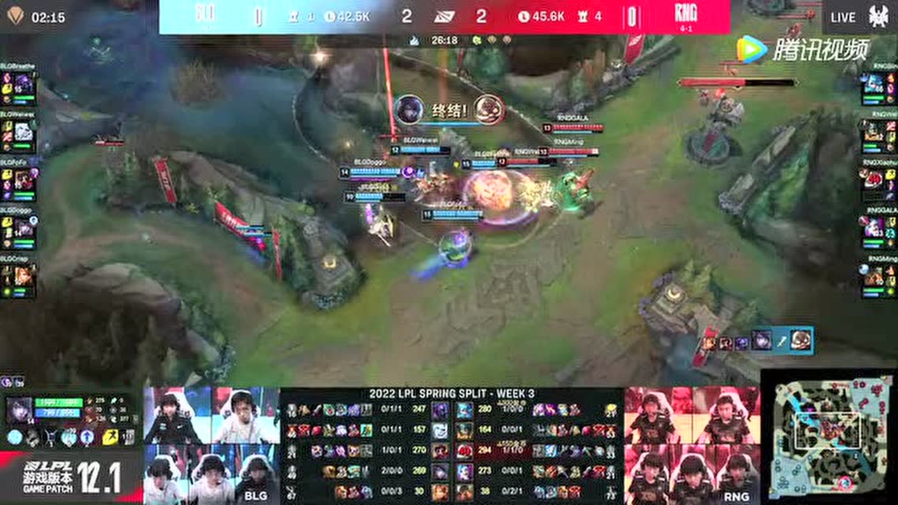 XIAOHU飞机站位不慎瞬间蒸发 BLG完美团战0换2一锤定音