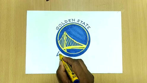 如何手工绘制nba金州勇士队logo,画得真的太像了!