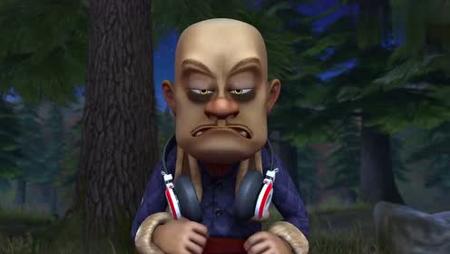 没睡好觉的光头强 黑眼圈大的太吓人了!