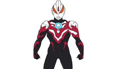 欧布奥特曼暗耀形态儿童卡通简笔画