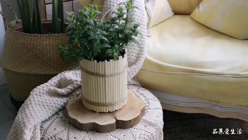 用筷子改造花盆高级感层层上扬