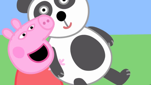 小猪佩奇抽到了大熊猫的玩具,小猪佩奇很开心