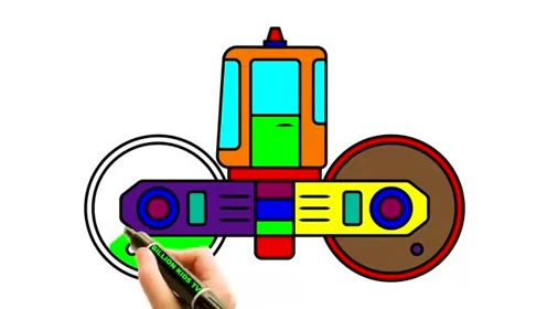 趣味简笔画:画彩色滚筒车