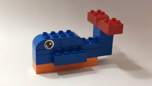 23一分钟用乐高积木手工拼搭一只可爱的鲸鱼 视频教程