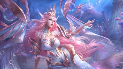 王者荣耀:武则天海洋之心星元皮肤,超唯美粉色系传说套装!