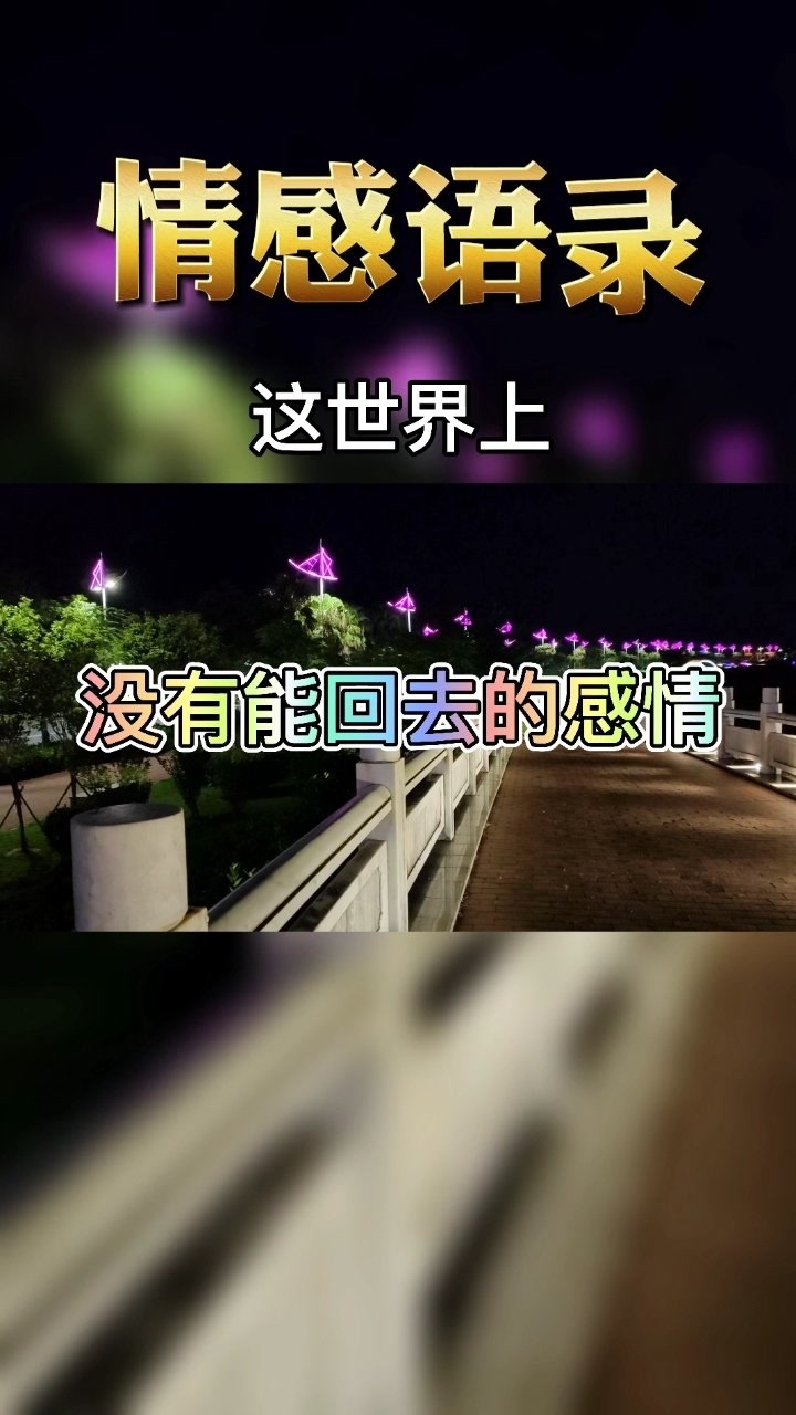 没有能回去的感情,就算真的回去了,你也会发现,一切已经面目全非,就像