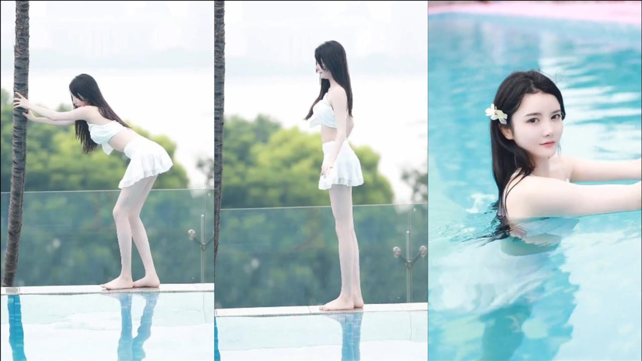 姑娘第一次相亲就选在游泳馆,看来妹子对自己的身材和肤色挺自信