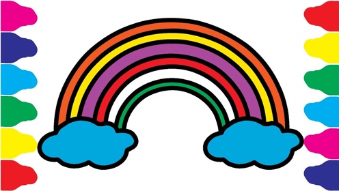 儿童简笔画:彩虹画画