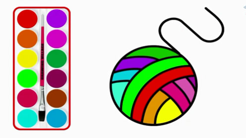 儿童简笔画:彩虹毛线球