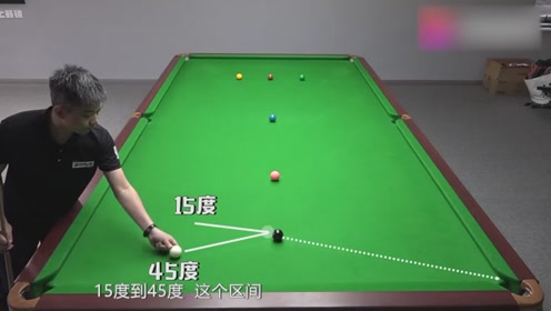 台球教学:15度到45度的区间内,到底该如何黑校黄