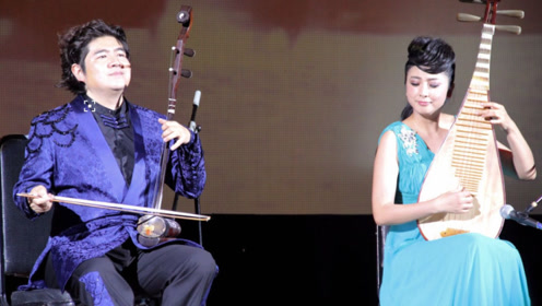 二胡大师陈军与妻子刘珂合奏《美丽的神话》,男士儒雅女士稳柔
