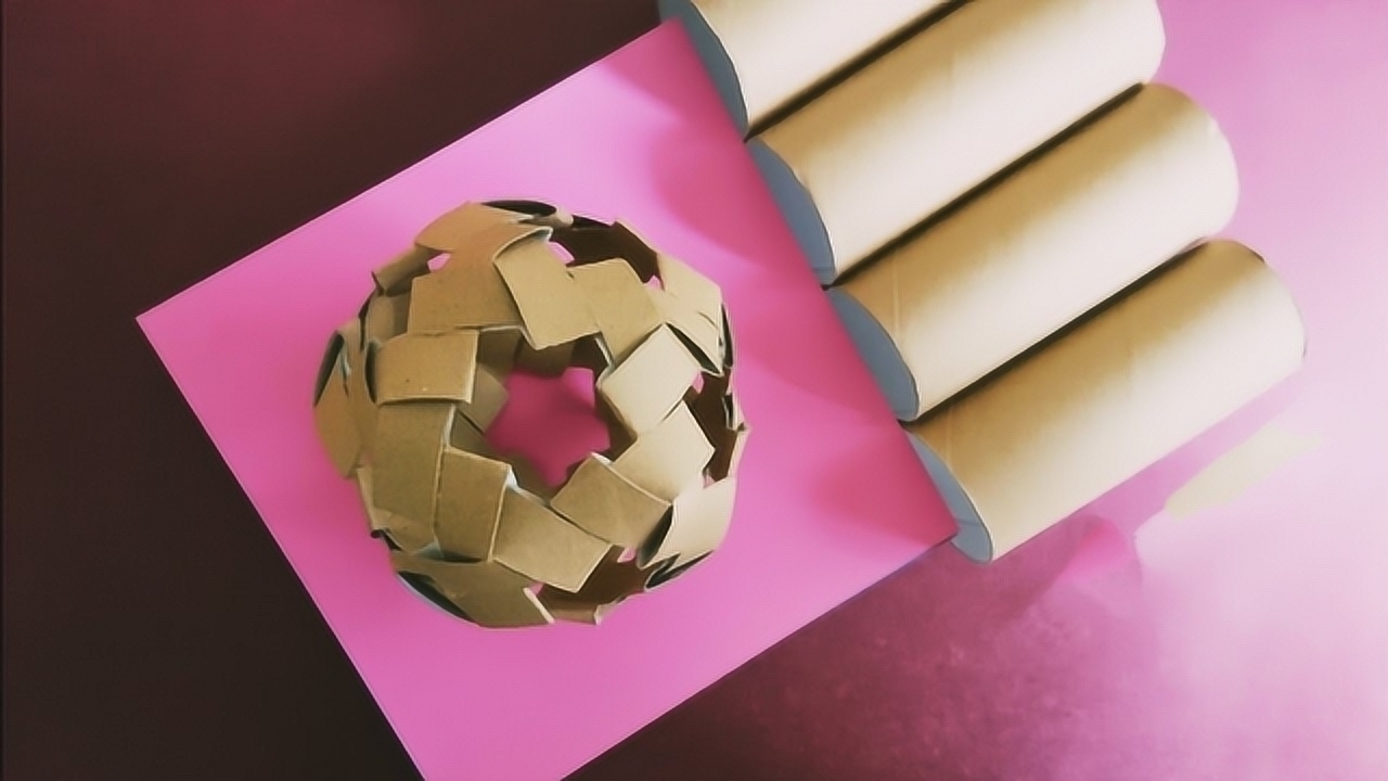 教你用卫生纸筒手工制作结实耐玩的纸球,废物利用手工diy教程