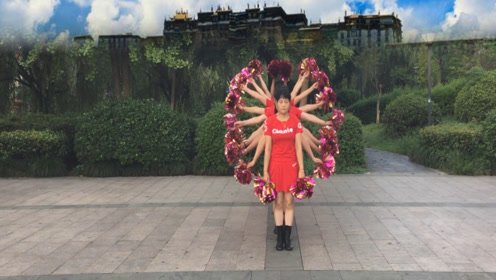 10人花球队形舞《中华全家福》歌词喜庆  队形好看 适合过年过节