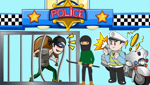 小偷居然敢在警局逃跑,警车和警察们合作抓捕坏人.玩具故事