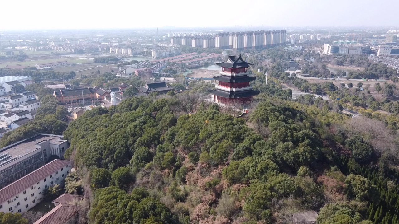 航拍张家港凤凰山