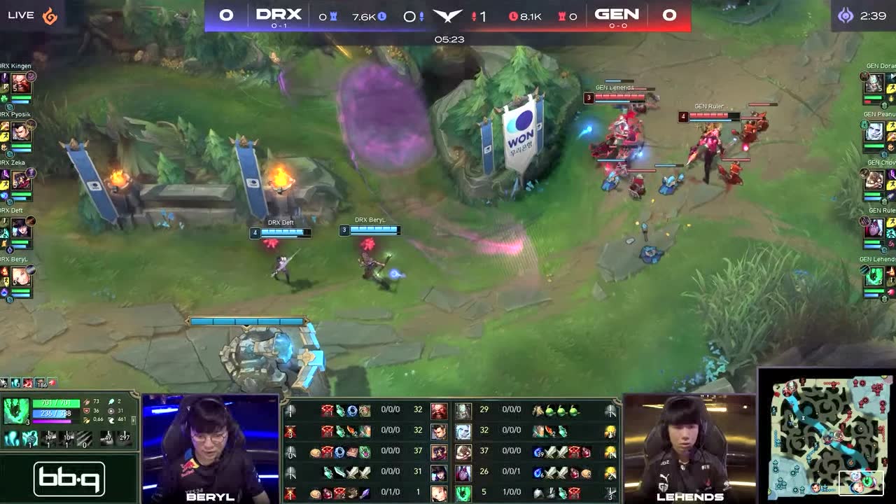 【回放】2022LCK春季赛W1D3 GEN vs DRX 第一局