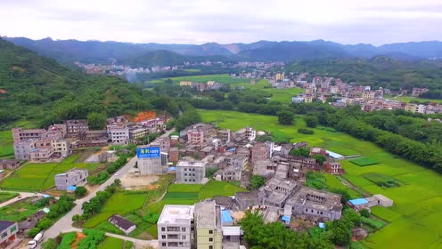 高空航拍广西北流市白马镇白马村