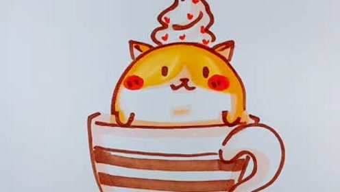 q版美食:可爱小犬咖啡