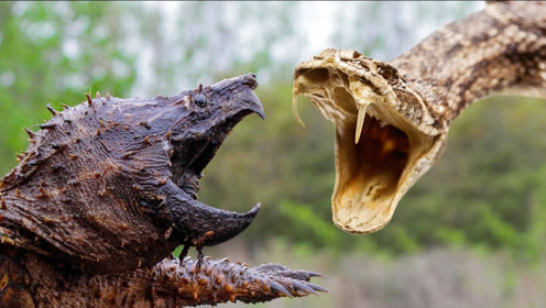 恶龟对水蛇,残忍的动物世界大战,场面很精彩