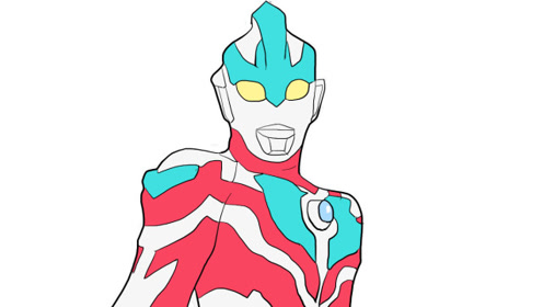 帅气的银河奥特曼儿童卡通简笔画