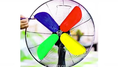 生活实用技巧:彩色风扇好酷炫,只需对普通风扇简单改造