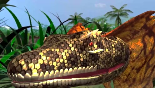 恐龙战争:史前巨鳄vs泰坦巨蟒,超级大战