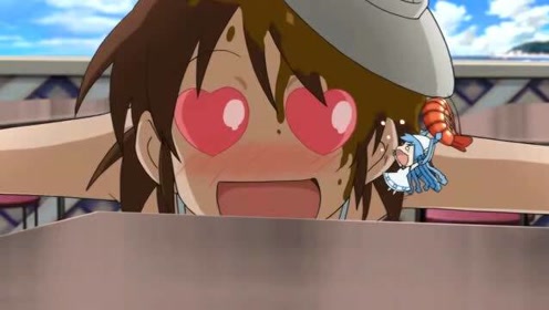 侵略乌贼娘:乌贼娘吃下虾后,巨大化