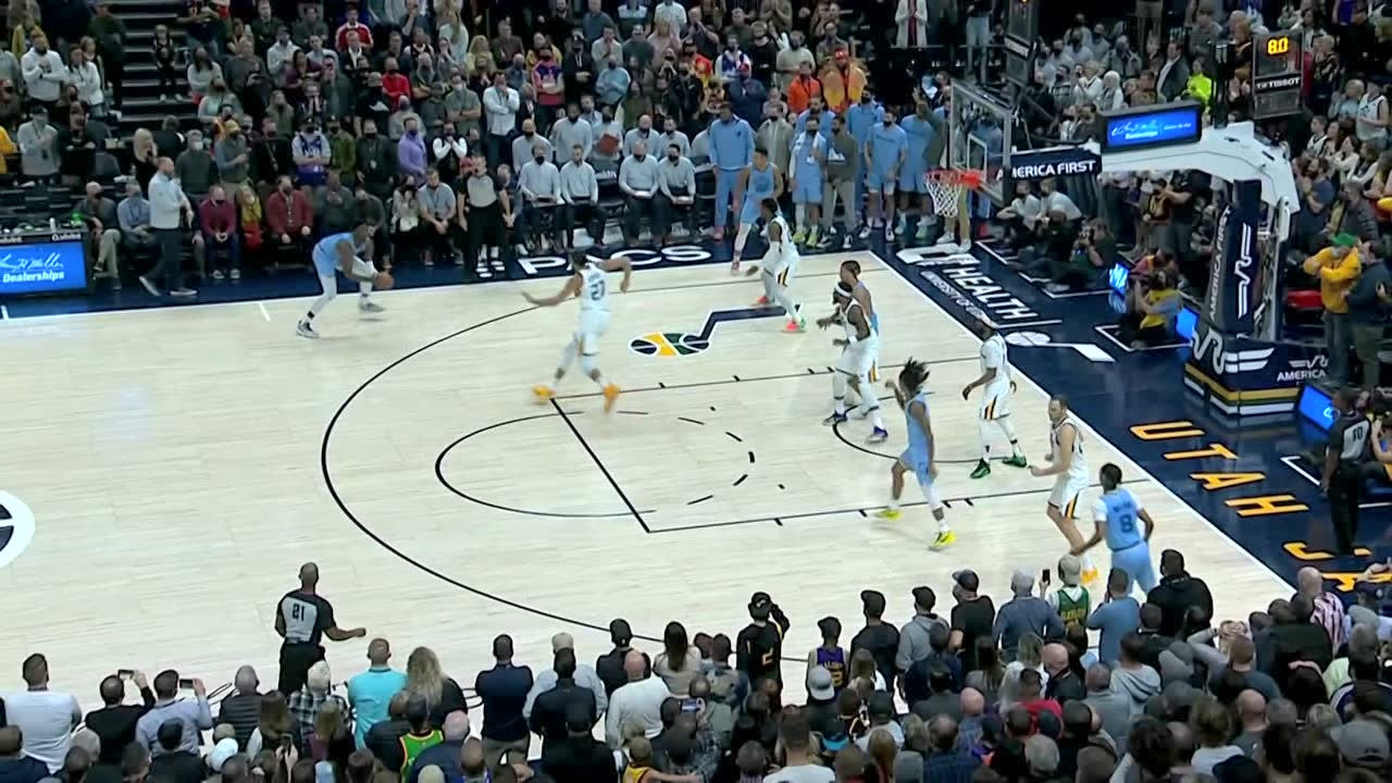 【球星】莫兰特vs爵士集锦 全场32+4+7后程发力率队翻盘