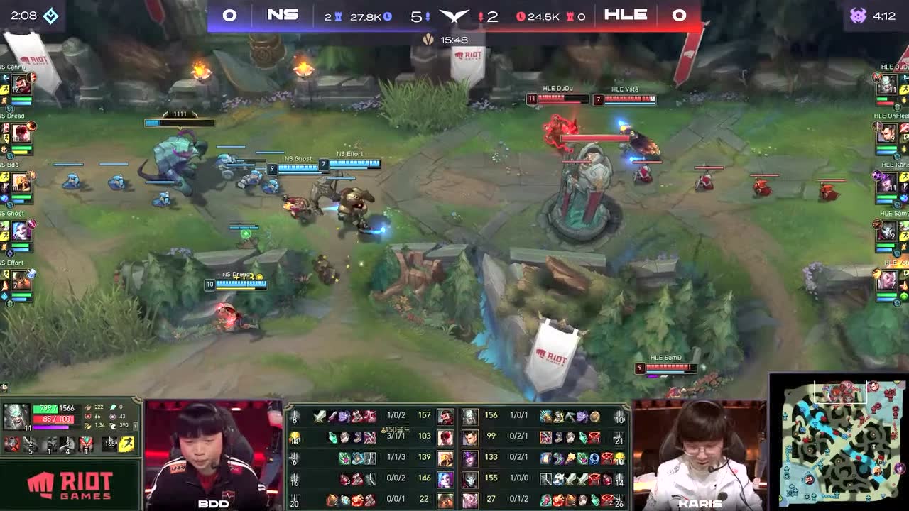 【回放】2022LCK春季赛W1D1 HLE vs NS 第一局