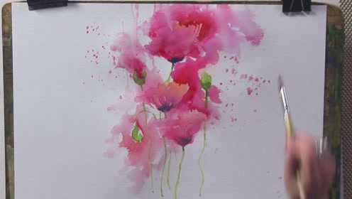 花卉水彩画法 腾讯视频