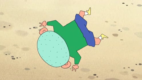 蜡笔小新:小新五人组比赛螃蟹跑,刚跑两步正男就笨的摔倒了!