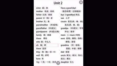 初一上册英语单词表 腾讯视频