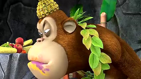 熊出没:吉吉国王在家中吃东西的时候感觉毛毛管的有点多.