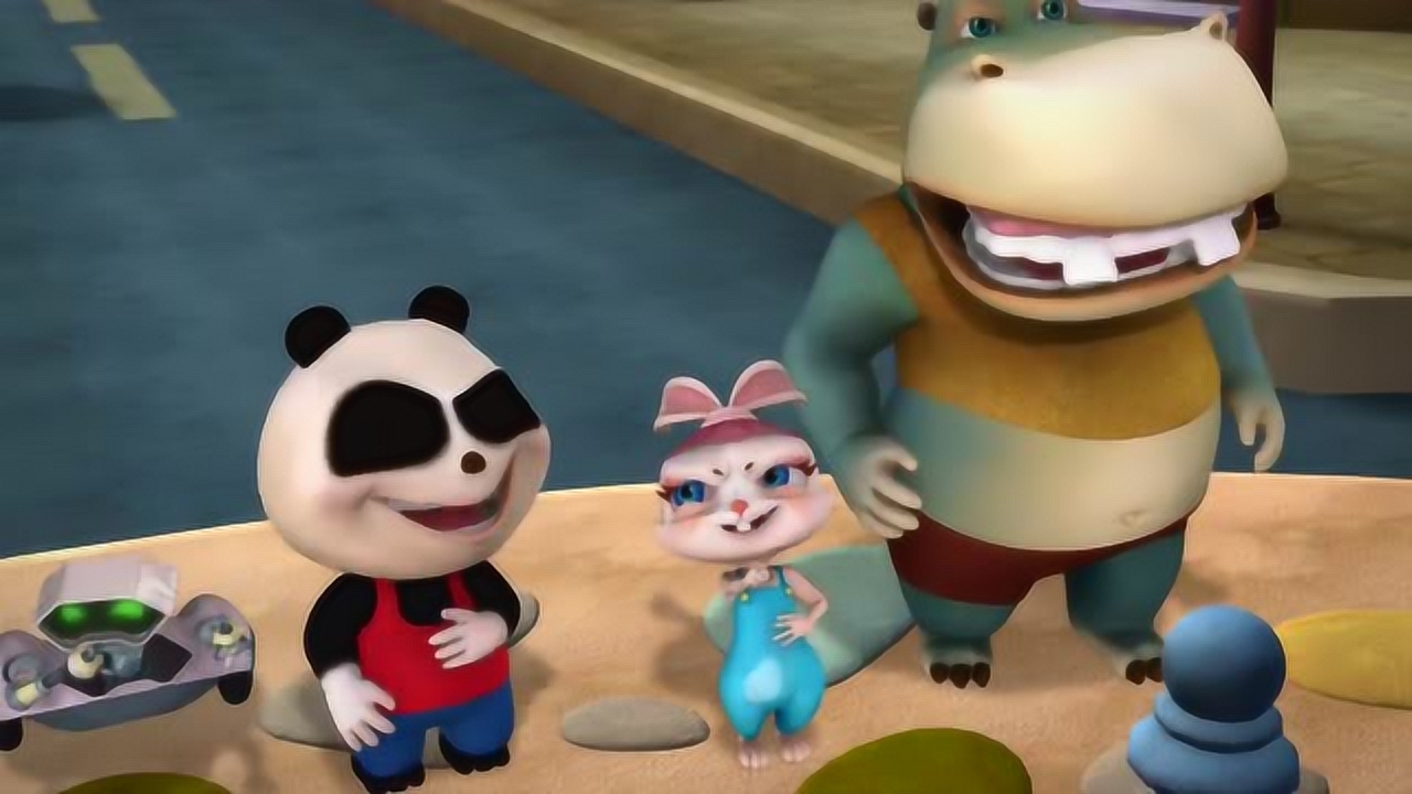 熊仔之正义守护:熊仔把乌龟爷爷放到了喷泉上,使乌龟爷爷下不来