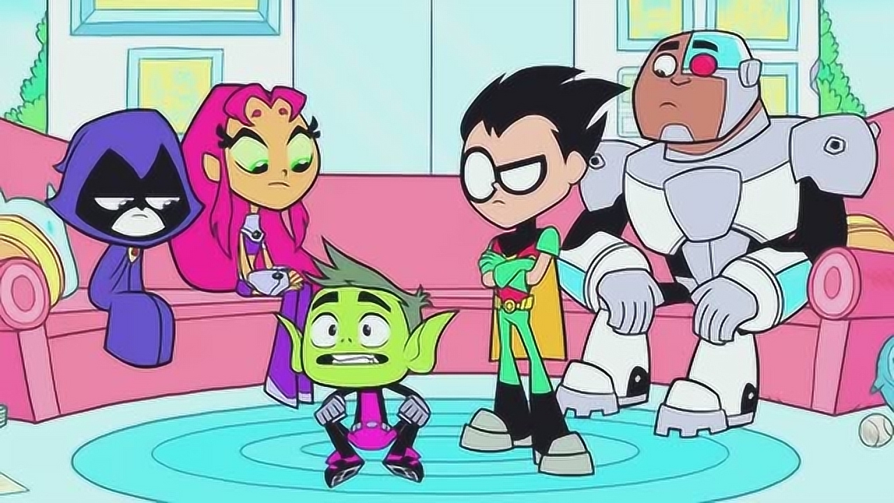 少年泰坦出击:野兽小子在客厅忘我的弹吉他,罗宾呼唤他都没听见