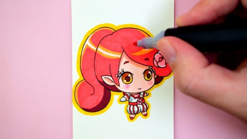 q版山茶花精灵王椿的画法,画法简单又可爱哦