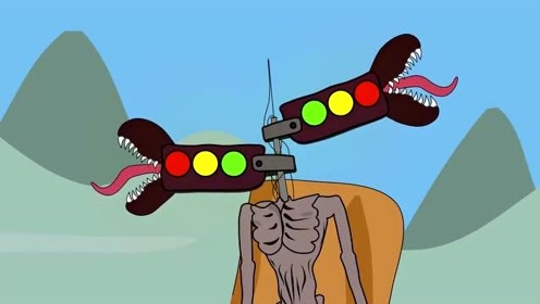 哥斯拉激战变异路灯警笛头 动漫特效